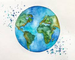 Pin By Beatriz Lacruz Garcia On Watercolor Paintings Globe Art Art World Map Art