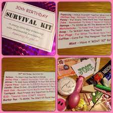 30th birthday gift for women. 30th Birthday Survival Kit Gift Found On Ebay Cute And Fun Idea For Female Friend Birthday Survival Kit Bff Birthday Survival Kit Gifts