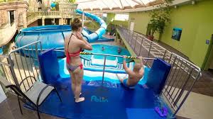11 csúszda, 17 medence, úszómedence Family Water Slide At Aquaworld In Budapest Hungary Youtube