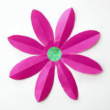 Folding Paper Flowers 8 Petals Kids Crafts Fun Craft Ideas Firstpalette Com Folded Paper Flowers Simple Paper Flower Paper Flowers