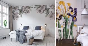 This bedroom decorating idea is chic and modern and involves a geometric wallpaper in a grey palette, which lends a trendy touch to the bedroom. 1001 Ideas For Creative And Beautiful Bedroom Wall Decor