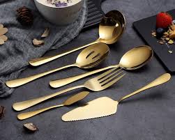 Imperial home (mw2815) 29 piece stainless steel knife and kitchen tool set. Buy 6 Piece Gold Serving Flatware Silverware Set Stainless Steel Serving Utensil Set Include Cake Server Slotted Serving Spoon Serving Spoon Cold Meat Fork Butter Knife Soup Ladle Online In Turkey B083kffzw6