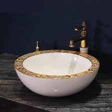 An 80s beige cultured marble sink and countertop get a bright white makeover using super durable paint meant specifically for sinks, tubs, and showers. Artistic Handmade Ceramic Wash Basin Lavobo Round Counter Top Sinks Bathroom Wash Basin Bowls White Color Broadside Gold Counter Top Sink Bathroom Sink Bathroom Sink