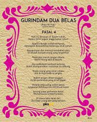 Gurindam dua belas by raja ali haji is categorized as a puisi lama (old poetry). 12 Pasal Syair Gurindam Dua Belas
