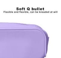 Meitianfacai Solid Color Silica gel Pencil Bag , Pencil Box Zipper Large  Capacity Pen Stationery Storage Bag Study Supplies(Purple)