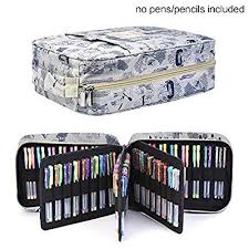 Amazon Com Pencil Case Holder Slot Holds 202 Colored Pencils Or 136 Gel Pens With Zipper Organizar Utiles Escolares Cartucheras Escolares Estuche Escolares