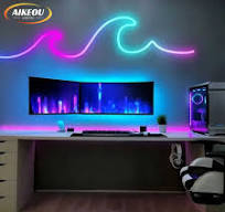 Aikeou Lighting OEM ODM Rgbic Decoración Led Tubo de silicona Neon Flex 12V  Tira de luces de neón para pared