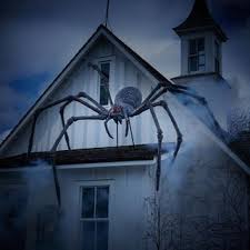 Score scary outdoor halloween decorations such as lit décor, path lights, inflatables, spiders & webs and scarecrows to make your home the spookiest house on the block. Diy Giant Spider Decorations Spider Outdoor Halloween Decor