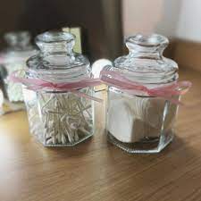 B M These Cute Little Jars Are Perfect For Storing Cotton Buds And Cotton Pads Bandm Bargain Bargainhome Cotton Buds Perfume Bottles Jar
