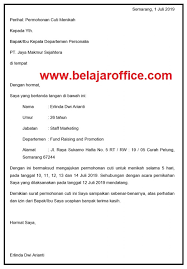 Contoh Surat Permohonan Cuti Menikah Belajar Office