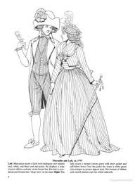 I traced it from the cover of an issue of the magazine le petit echo de la mode. Historical Fashion Coloring Pages