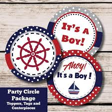Nautical Baby Shower Decorations Navy And Red Sailboat Etsy Nautical Baby Shower Decorations Nautical Baby Shower Baby Shower Decorations