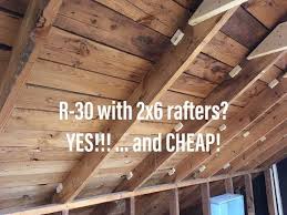 Getting R 30 In An Attic Suite With 2x6 Ceiling Rafters Youtube Rafter Rafter Insulation Ranch House Designs
