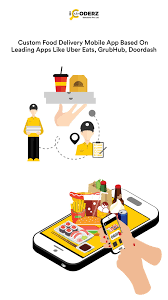 Custom Food Delivery Mobile App Based On Leading Apps Like Uber Eats Grubhub Doordash Icoderz Solutions Mobile App Android App Development Grocery Delivery App