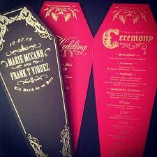 Halloween Coffin Inspired Wedding Programs Halloween Wedding Invitations Halloween Themed Wedding Zombie Wedding
