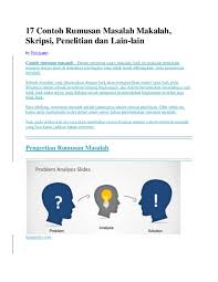 Contoh rumusan masalah yang baik dalam makalah. Doc Contoh Rumusan Masalah Makalah Lili Rawa Semoga Sukses Academia Edu