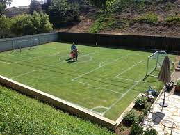 Mini Professional Soccer Field Here Is A Picture Of My Mini Soccer Field In The Backyard It Is A Great Space For Backyard Sports Soccer Field Backyard Court