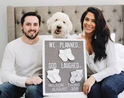 Twin pregnancy announcement digital card for social media. 21 Twin Pregnancy Announcements For Double The Fun
