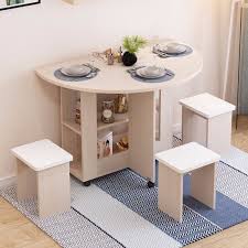 Children can enjoy a table of their own for eating, reading, creating and playing. Folding Dining Table Dining Chair Simple Foldable Household Eating Set One Table With Four Chairs Shopee Singapore