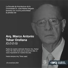 La Fundación Renal de El Salvador lamenta el sensible fallecimiento del  Arq. Marco Antonio Tobar Orellana, hermano de una de nuestras fundadoras y  padre de uno de nuestros colaboradores. Le enviamos mucha