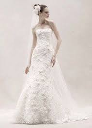 Fitted Trumpet Gown With Subtle Pink Flowers Oleg Cassini Wedding Dresses Davids Bridal Wedding Dresses Used Wedding Dresses