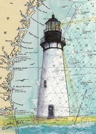 Amelia Island Lighthouse Fl Nautical Chart Art Cathy Peek