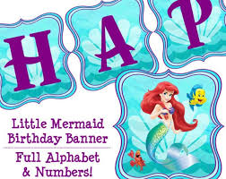 Mermaid Birthday Banner Mermaid Banner Mermaid Birthday Etsy In 2020 Little Mermaid Birthday Mermaid Happy Birthday Mermaid Birthday