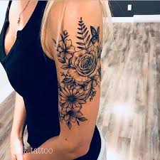Upper Arm Flower Tattoo Idea Menstattoos Arm Tattoos For Women Tattoos Sleeve Tattoos For Women