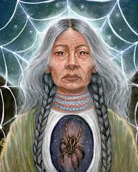 🕷️”Grandmother Spider” for my forthcoming, second oracle deck “Wisdom of  the Spiral Keepers”. Lots of things are moving and changing in the world  rapidly right now. I have been thinking a lot