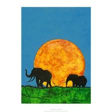 Elephants'' by Tony Sharp Animals Art Print (15.7 x 11.8 in.)