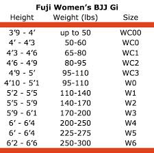 surprising fuji jiu jitsu gi size chart judo chart gi sizing