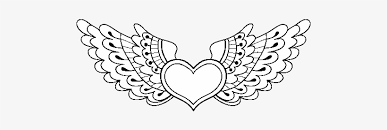 This collection includes mandalas, florals, and more. Heart With Wings Coloring Page Corazon Alado Transparent Png 600x470 Free Download On Nicepng
