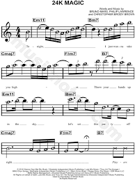 In music, a note is a symbol denoting a musical sound. Bruno Mars 24k Magic Sheet Music For Beginners In E Minor Download Print Sku Mn0170242