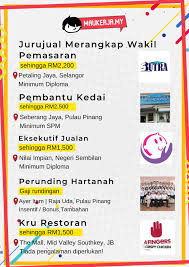 Berdaftar dengan suruhanjaya syarikat malaysia (ssm) dan telah beroperasi sebelum 1 januari 2020. Maukerja Malaysia Jawatan Kosong Terkini Cara Untuk Mohon Daftar Akaun Maukerja Atau Log Masuk Untuk Yang Mempunyai Akaun Tekan Link Biru 1 Jurujual Merangkap Wakil Pemasaran Https Www Maukerja My Job 801513 Sale Cum Marketing