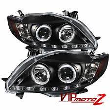 For 09 10 Toyota Corolla Ce Xle Black Halo Angel Eye Projector Headlight Lh Rh Ebay Projector Headlights Headlight Restoration Diy Toyota Corolla