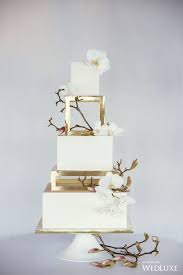 1 Tier Black And Gold Square Cake Steel Magnolia Wedluxe Magazine Gold Wedding Cake Modern Wedding Cake Square Wedding Cakes