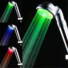 Temperature Sensor 3 Color Boosty Shower Head Led Lights Led Shower Head Bathroom Fixtures Color Changing Led