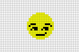 Smirking Face Emoji Pixel Art Pixel Art Templates Pixel Art Lego Art
