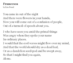 Francesca By Ezra Pound Poetry Poem Poems Poetry