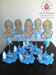 6 Precious Moments Baby Boy Glitter Centerpieces By Veryberryparty 108 00 Fancy Baby Shower Baby Shower Simple Baby Shower