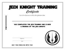 Free Star Wars Jedi Knight Certificate Star Wars Jedi Star Wars Classroom Jedi Knight