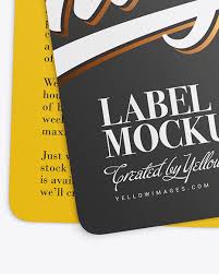 Free kraft and paper label mockup psd template. Two Matte Labels Mockup In Stationery Mockups On Yellow Images Object Mockups