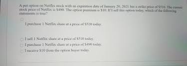 To spread out your purchase, look into. Solved A Put Option On Netflix Stock With An Expiration D Chegg Com