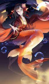 阴阳师鲤鱼精画师：叉子本作品pixiv id=59548807 | Anime mermaid, Mermaid art, Anime