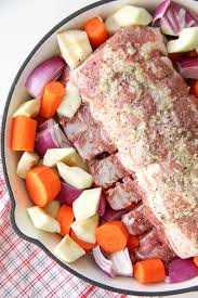 Place the pork rack on the higher rack in your grill (if you have one) and leave the lid open two inches so the temperature inside the grill doesn't get too high. One Pot Oven Roasted Bone In Pork Rib Roast With Vegetables A Pretty Life In The Suburbs