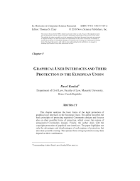 PDF) GRAPHICAL USER INTERFACES AND THEIR PROTECTION IN THE EUROPEAN UNION