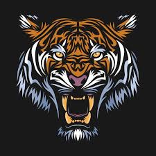  Tribal Face Tiger Lukisan Hewan Hewan Seni