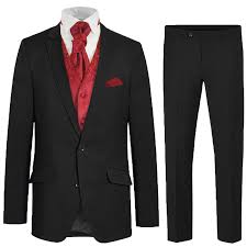Black Men Wedding Suit 6 Pcs Modern Burgundy Red Floral Waistcoat Ha16v95 Paul Malone Shop