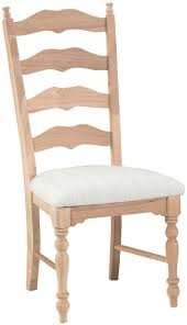 Unfinished Maine Ladderback Hardwood Chair With Upholstered Seat 2 Pack Unfinished Dining Chairs Unfinished Wood Chairs Unfinished Furniture