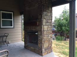 Furniture Unfinished Outdoor Gas Fireplace With Tv Above That Placing In Granite Stone Pole In Hom Outdoor Gas Fireplace Superior Fireplace Fireplace Furniture